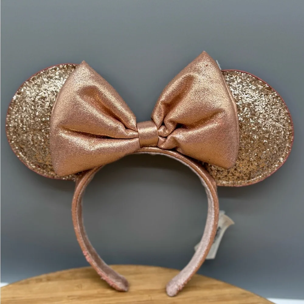 Disney Parks Rose Gold Sequin‎ Minnie Mouse Ear Headband